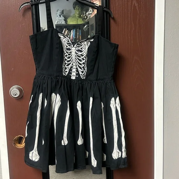 Oblong box skeleton dress Halloween large unique vintage - Picture 7 of 9